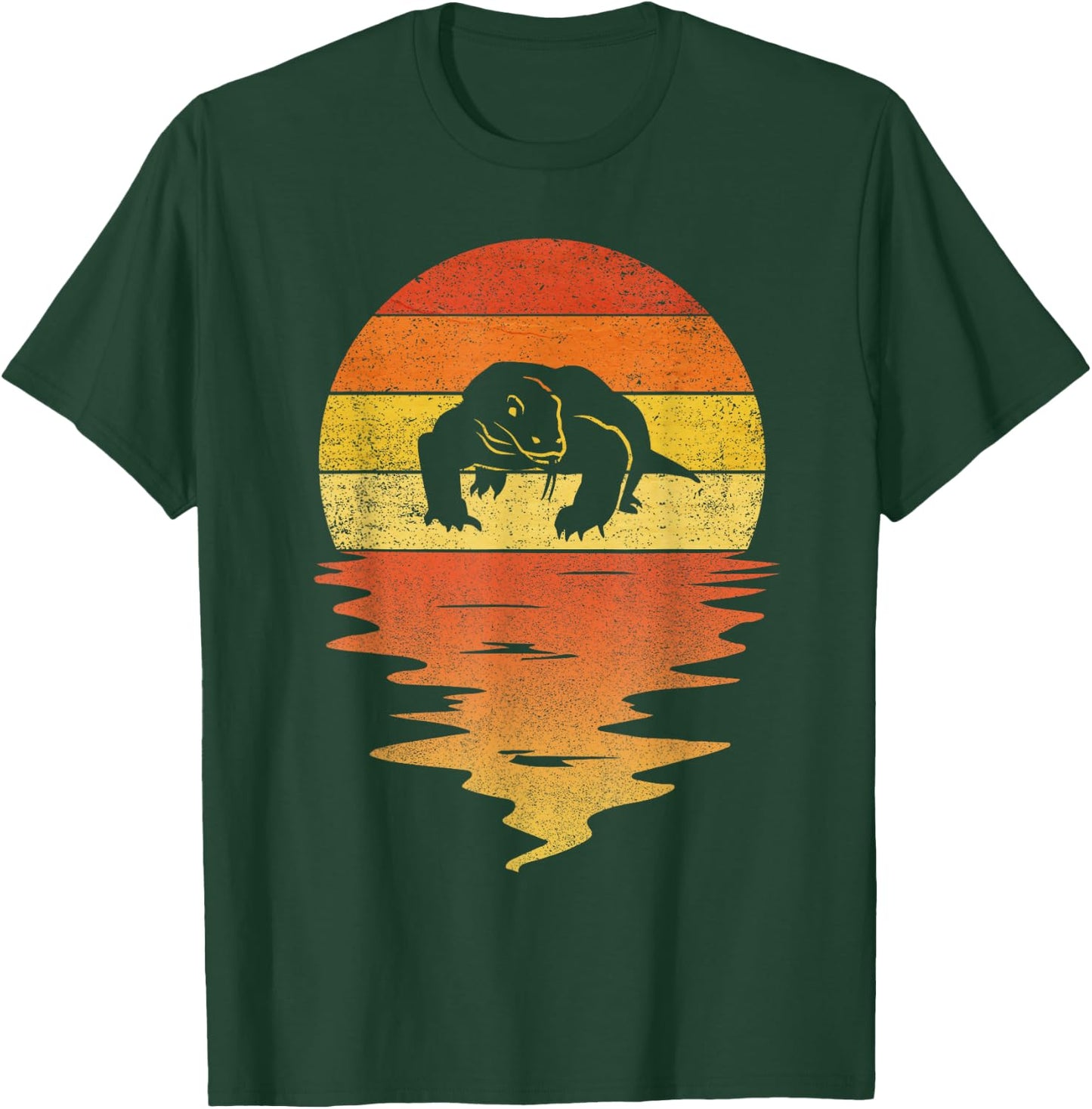 Komodo dragon shirt retro sunset 70s vintage Komodo dragon T-Shirt - T-Shirt | Forest