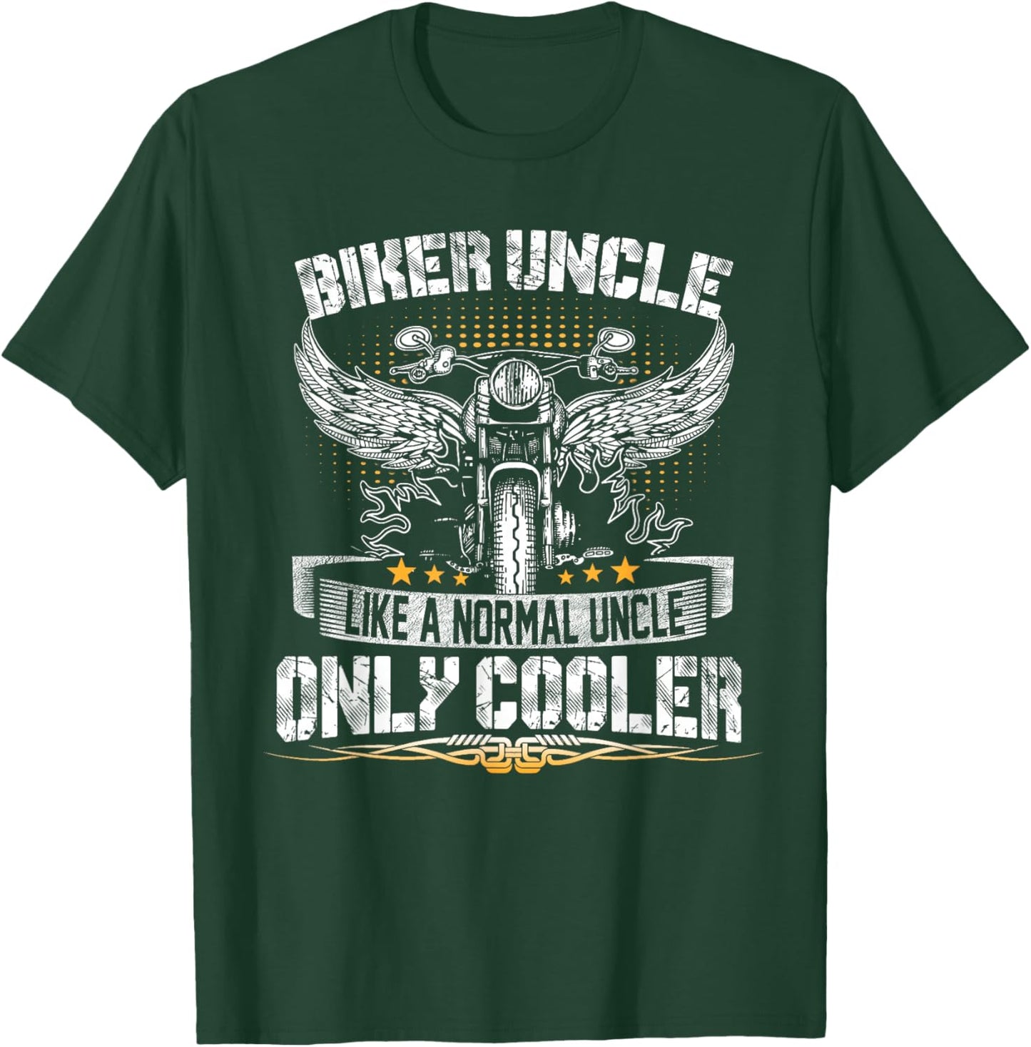 Biker Uncle Motorcycle Father's Day for Fathers T-Shirt - T-Shirt | Forest