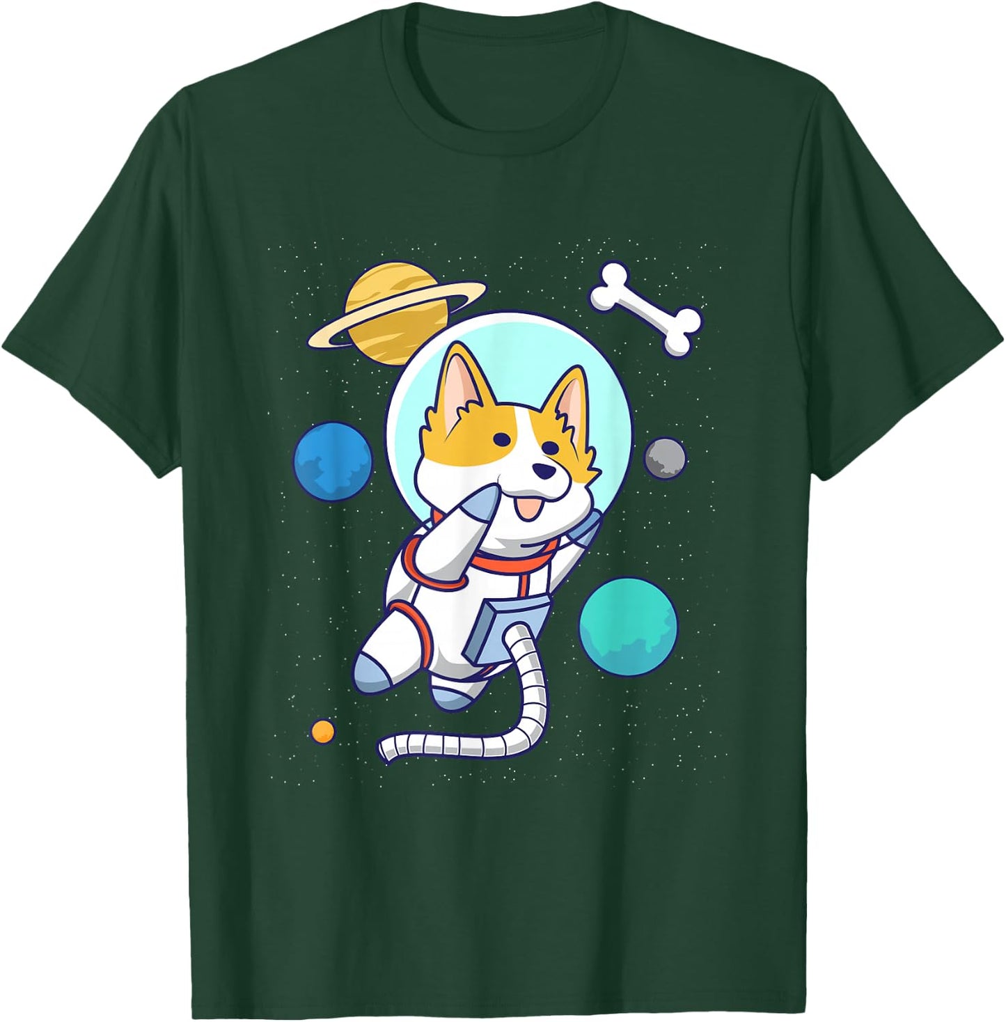 Kawaii Corgi Astronaut Dog Corgi In Space T-Shirt - T-Shirt | Forest