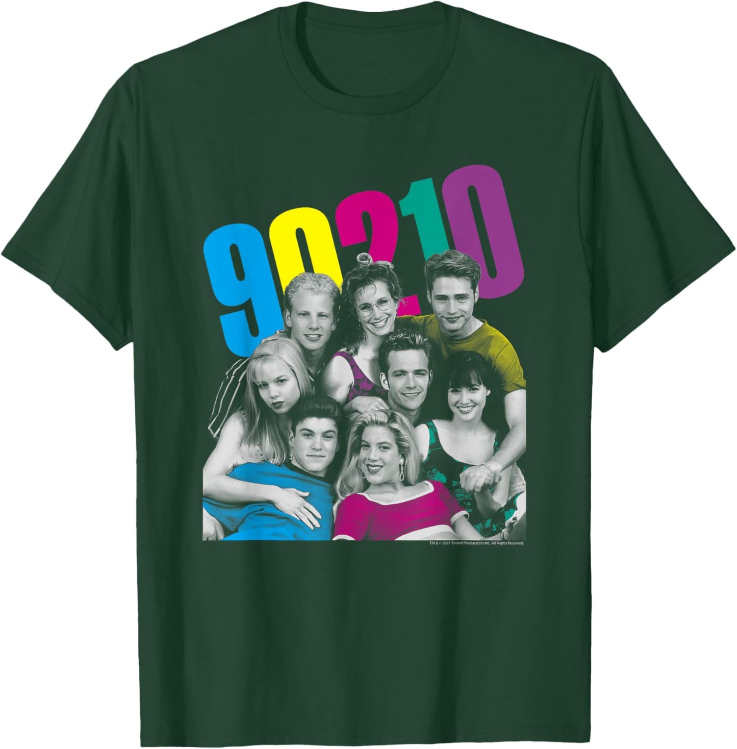 Beverly Hills 90210 Group Shot Neon Color Pop T-Shirt - T-Shirt | Forest