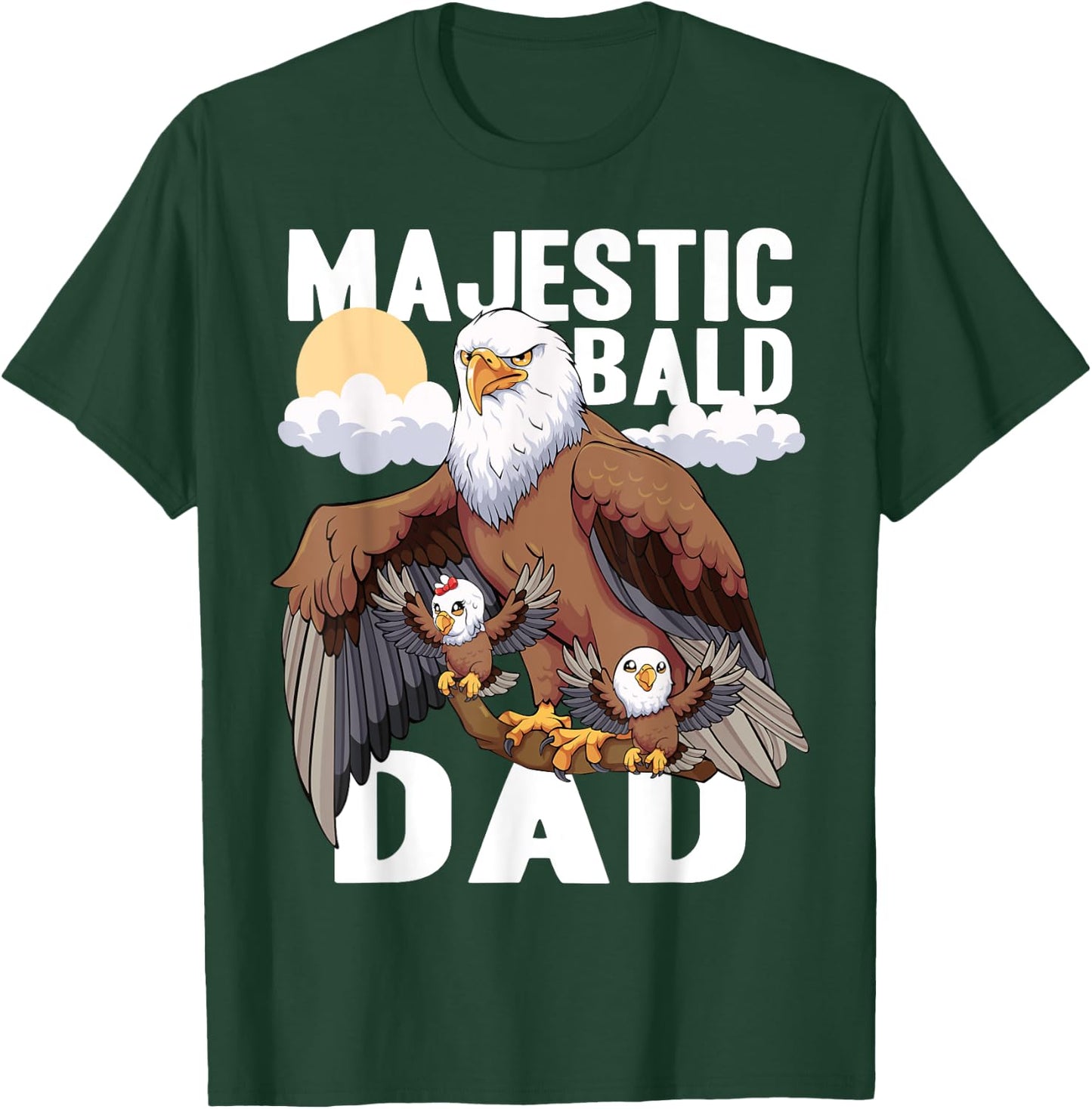 Father's Day Majestic Bald Dad Funny Bald Eagle T-Shirt - T-Shirt | Forest