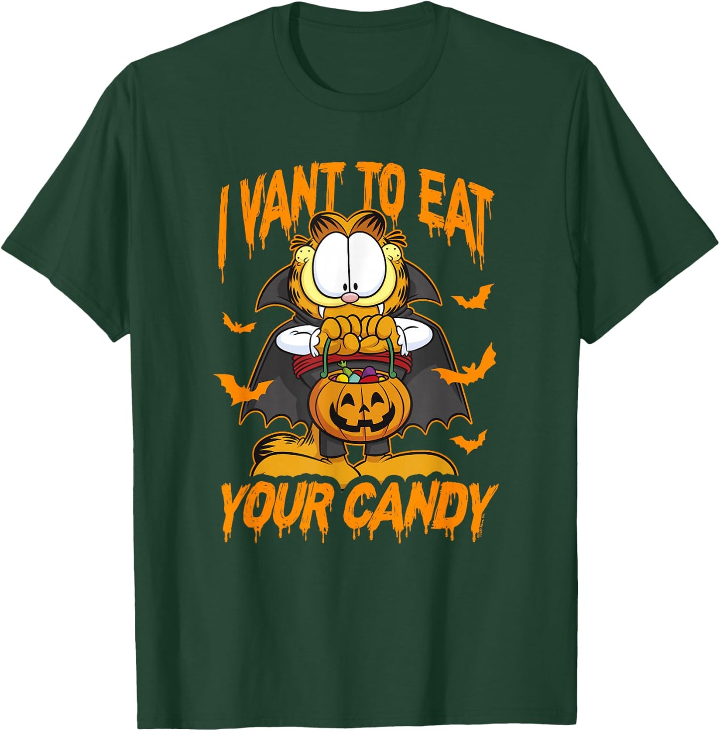 Garfield Halloween I Want To Eat Your Candy T-Shirt - T-Shirt | Forest