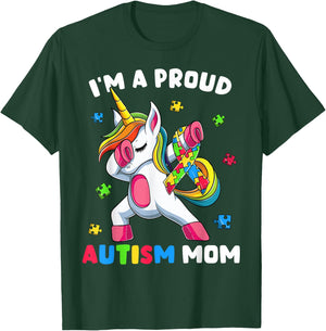 Proud Autism Mom Dab Dance Shirts, Women's Dabbing Unicorn T-Shirt - T-Shirt | Forest