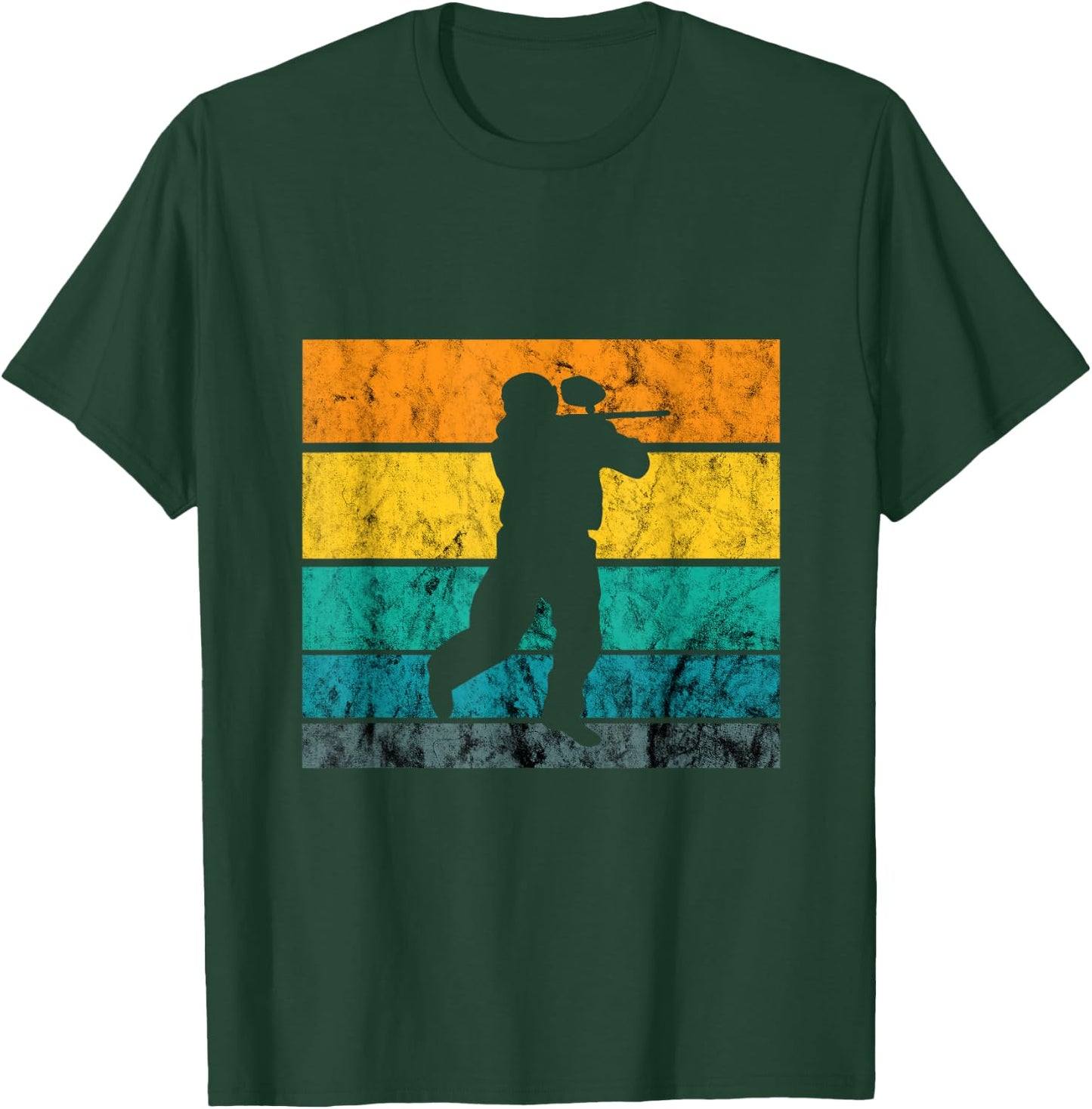 Paintball Player Retro Vintage Sunset Paintball Play T-Shirt - T-Shirt | Forest
