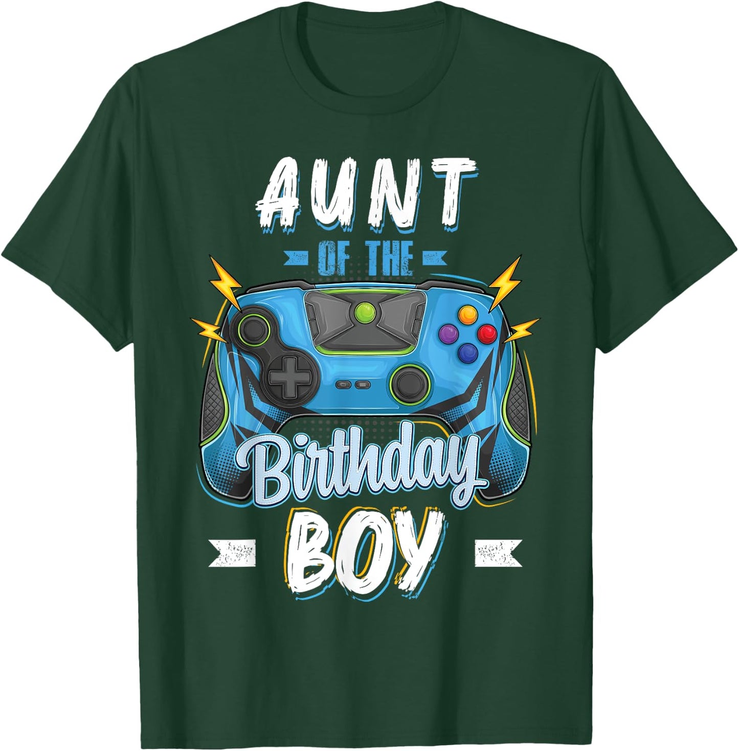 Aunt of the Birthday Boy Matching family Video Gamer party T-Shirt - T-Shirt | Forest