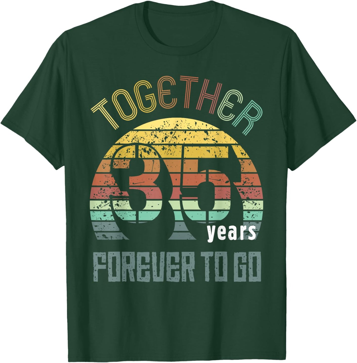 35th Years Wedding Anniversary Gifts For Couples Matching 35 T-Shirt - T-Shirt | Forest