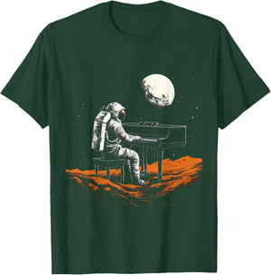 Astronaut in Space Playing Piano Musician T-Shirt - T-Shirt | Forest