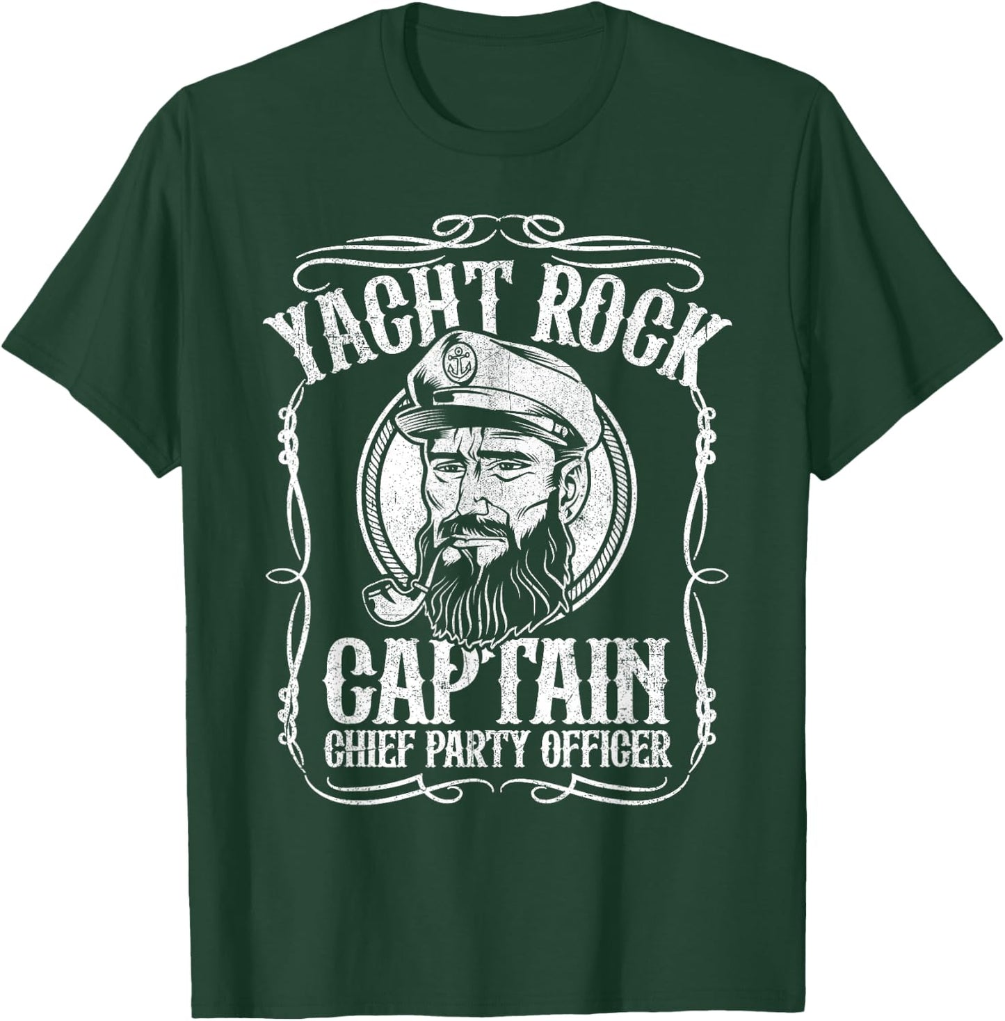 Funny Yacht Rock Captain Pontoon Boat Party Music Boating T-Shirt - T-Shirt | Forest