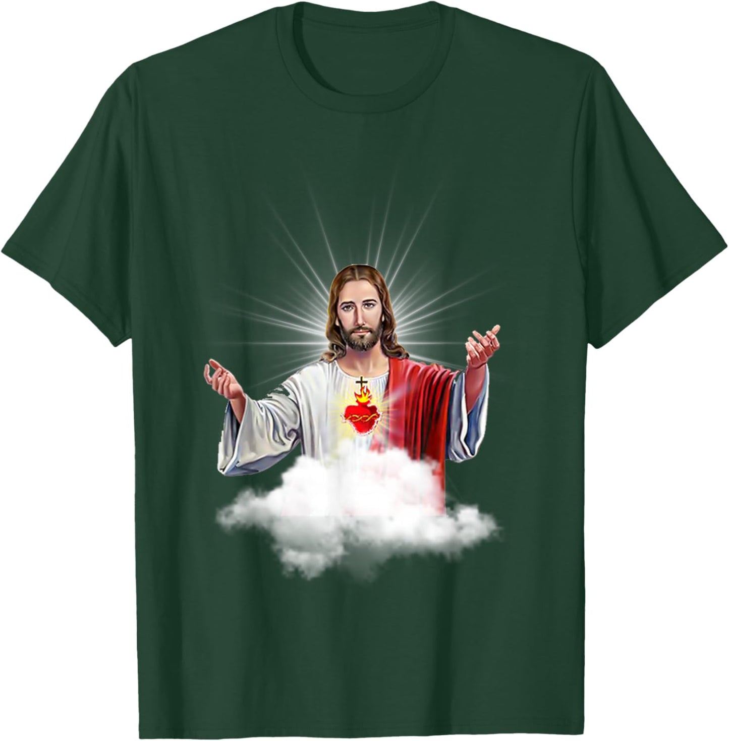 Sacred Heart of Jesus Christ Catholic Immaculate Heart T-Shirt - T-Shirt | Forest