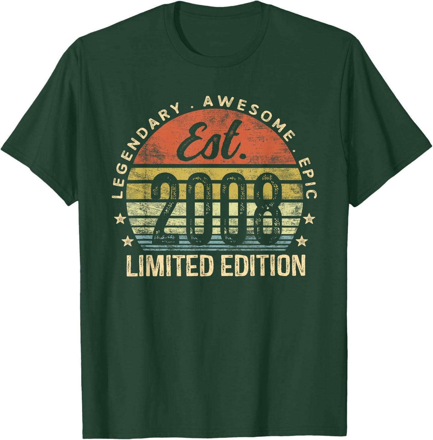 Est 2008 Limited Edition 17th Birthday Gifts 17 Year Old T-Shirt - T-Shirt | Forest