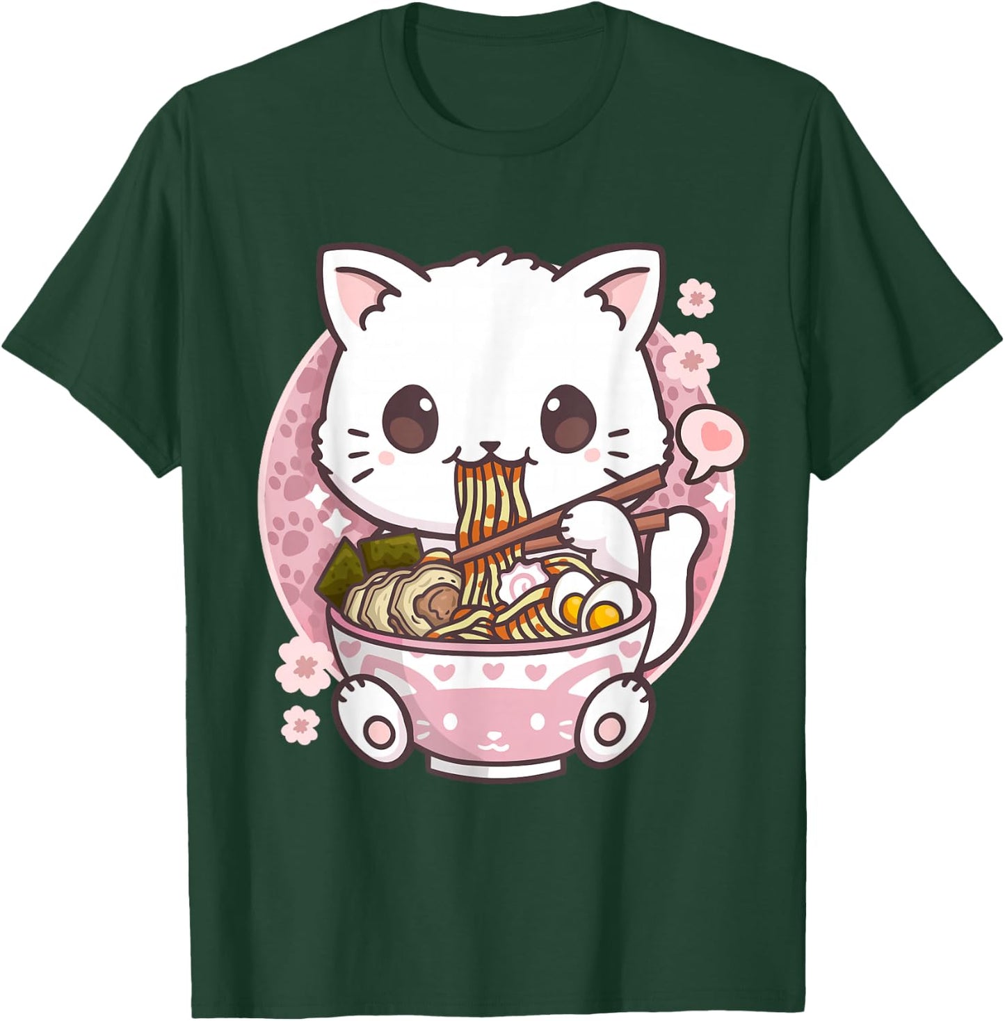Kawaii Anime Shirts Ramen Cat Kawaii Anime Ramen Cat Cat Lovers Kawaii Neko , Black T-Shirt - T-Shirt | Forest
