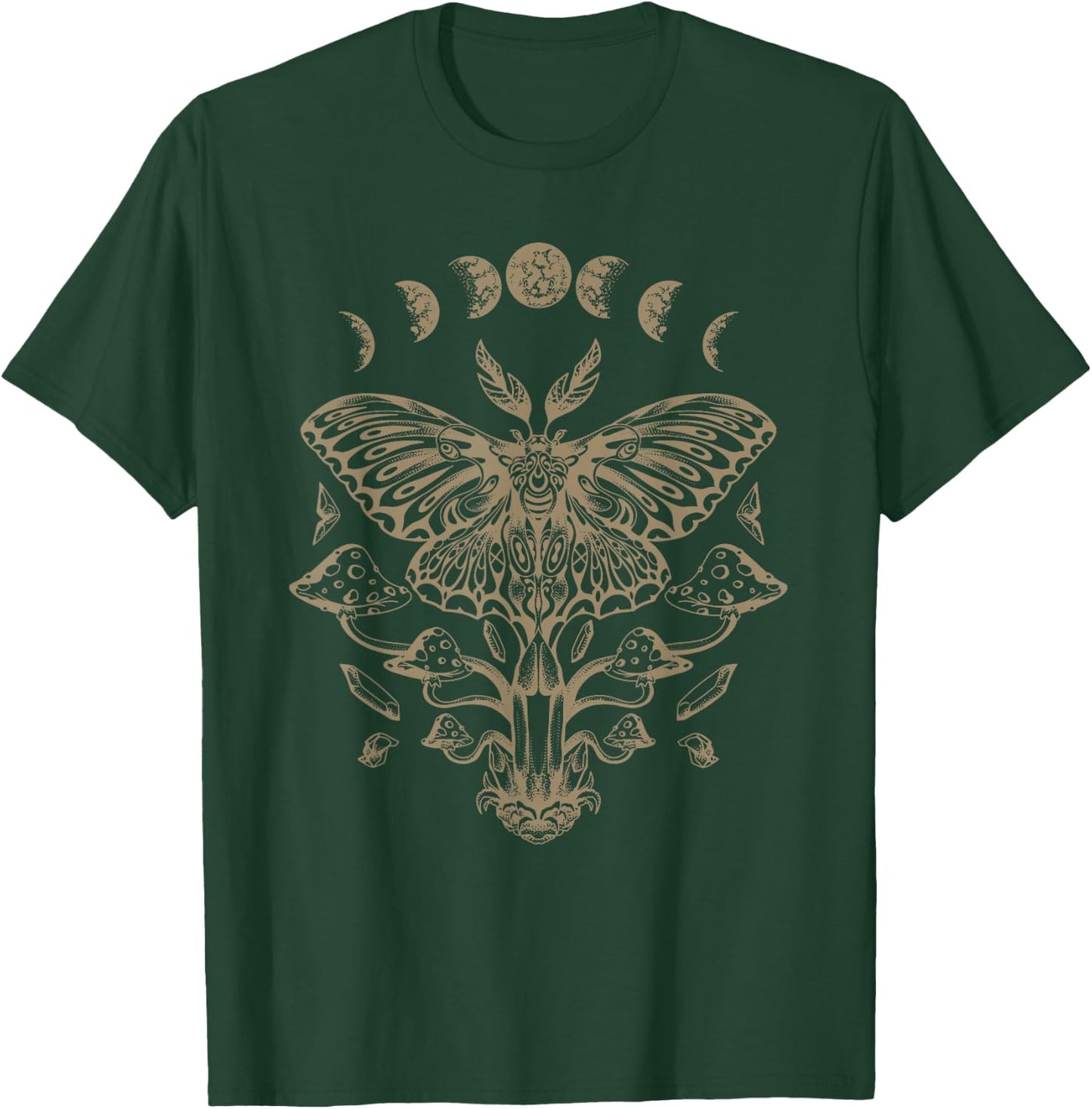 Butterfly Grunge Fairycore Aesthetic Luna Moth Mushrooms Y2K T-Shirt - T-Shirt | Forest