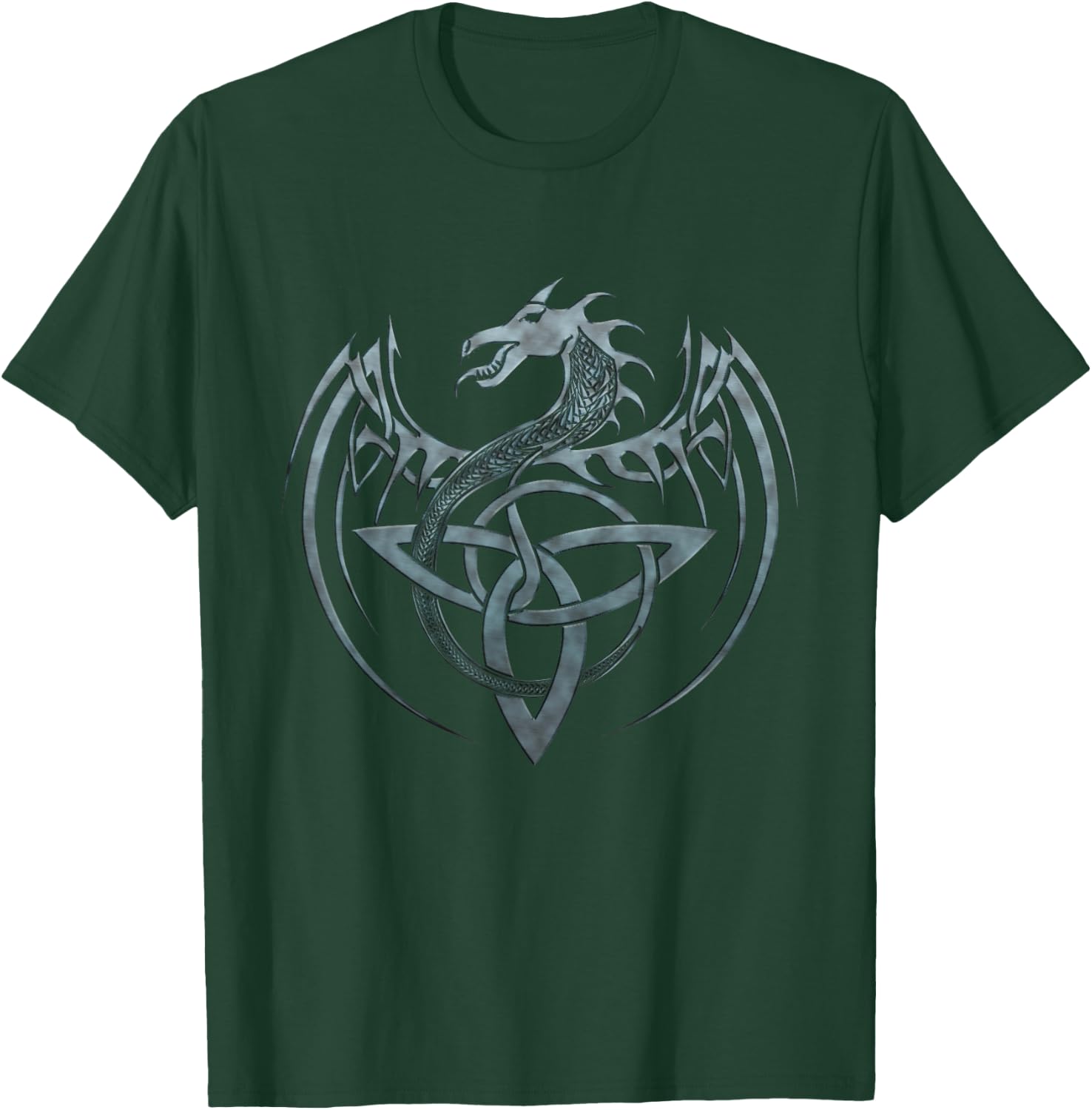 Tribal Celtic Knot Fantasy Mythical Dragon T-Shirt - T-Shirt | Forest