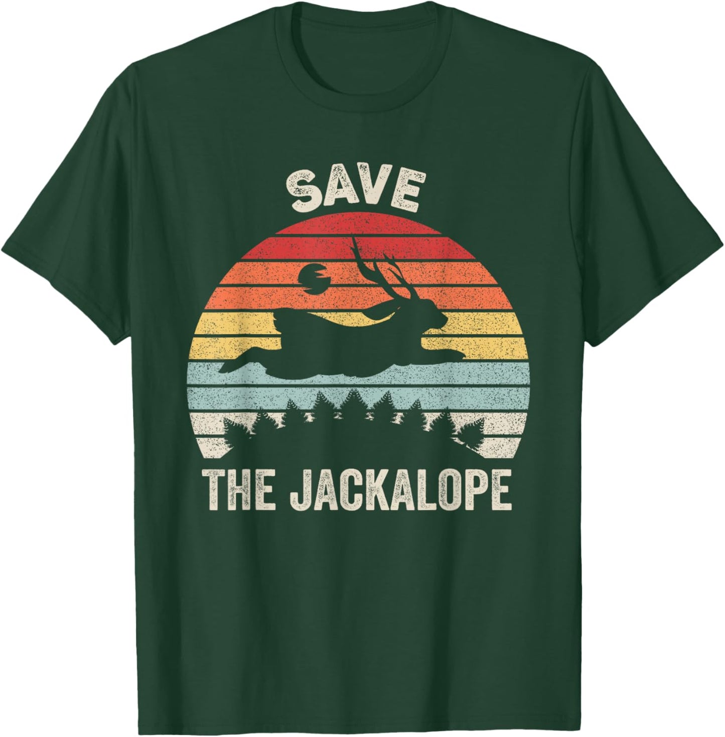Retro Save The Jackalope Shirt Animal Lover Gift Vintage T-Shirt - T-Shirt | Forest