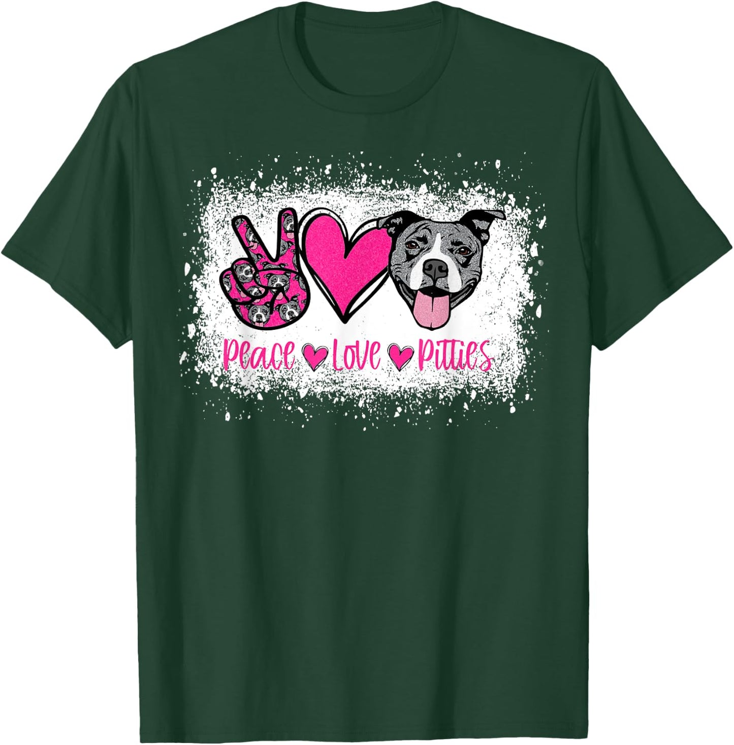Peace Love Pitties Pitbull Lover Pet Owner Fur Mama Dog Mom Women T-Shirt - T-Shirt | Forest