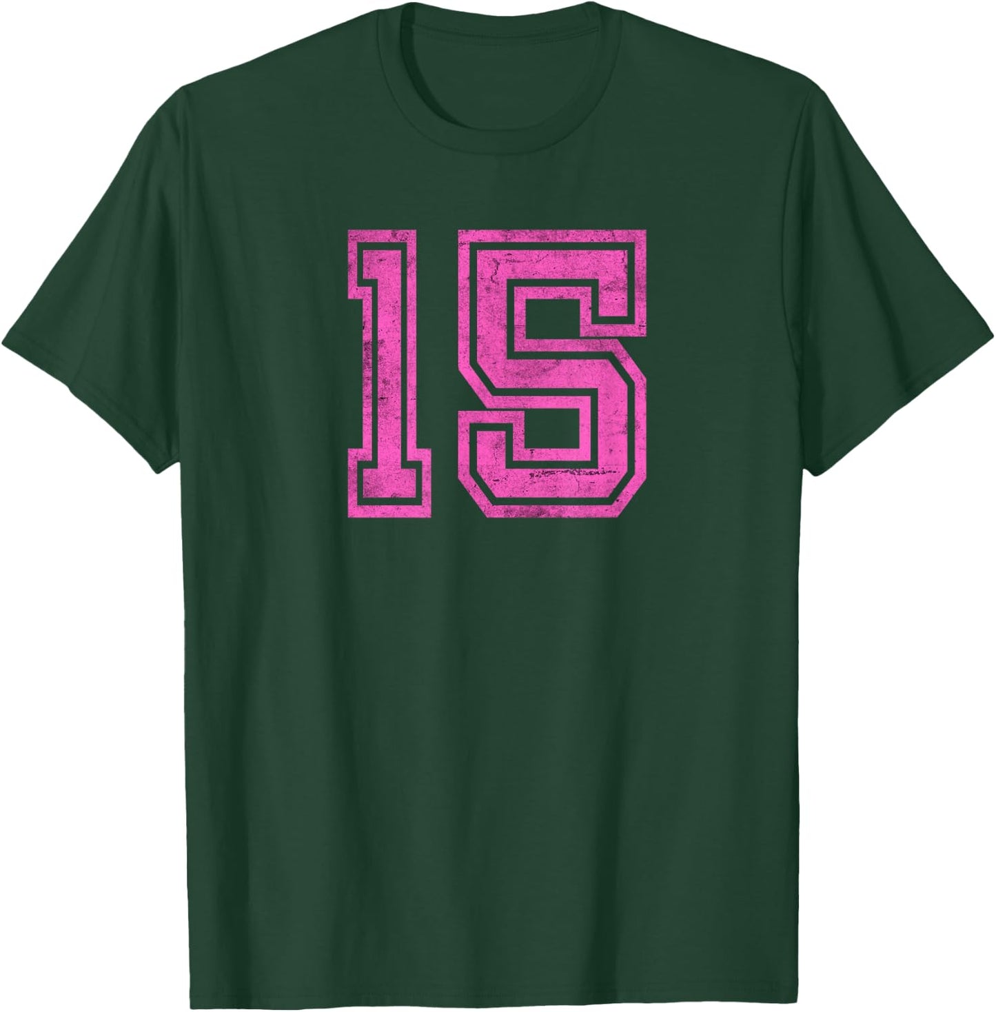 Delessed Pink Sports Team Number #15 T-Shirt - T-Shirt | Forest