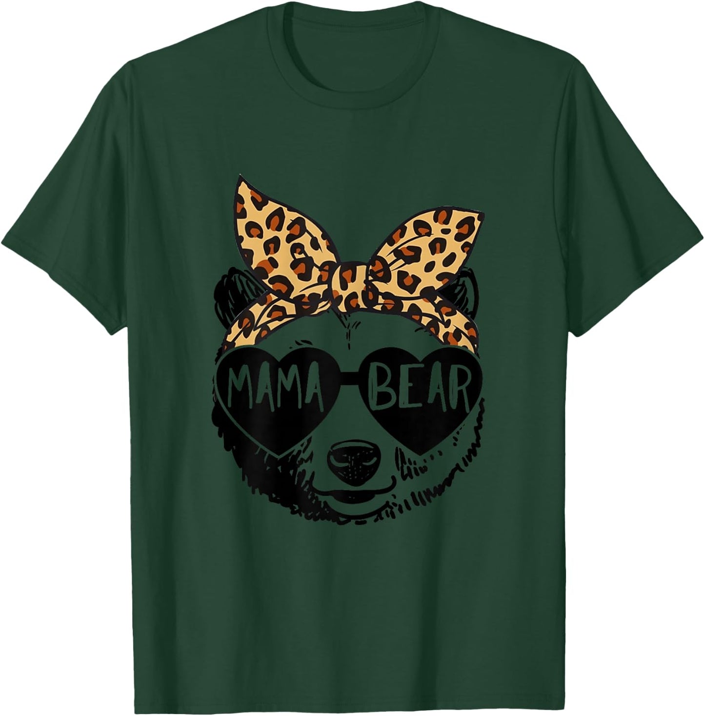 Mama Bear Face Sunglasses Grandma Grandmother Mother's Day T-Shirt - T-Shirt | Forest