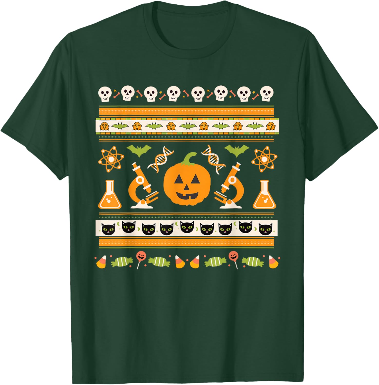 Science Laboratory Halloween Ugly Sweater - Geek, Nerd, STEM T-Shirt - T-Shirt | Forest