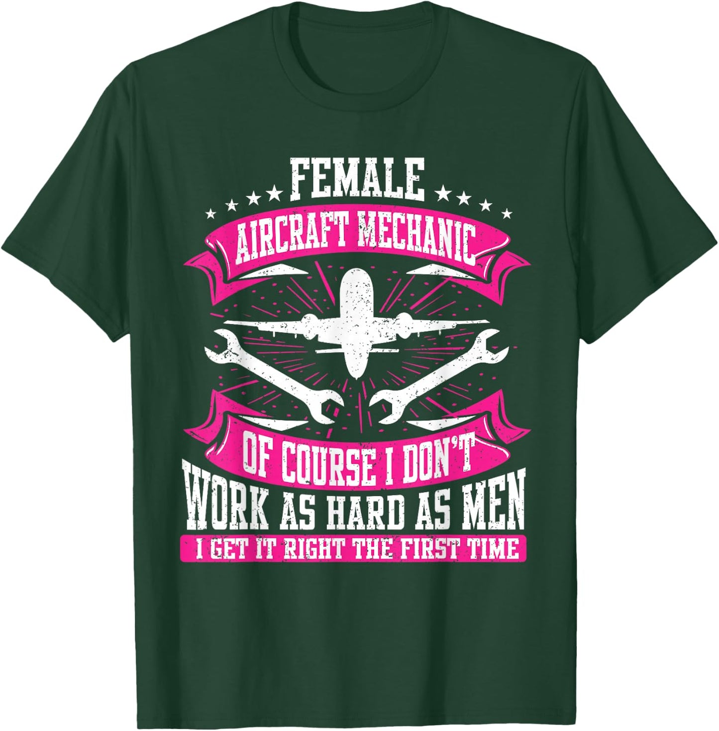 Female Aircraft Mechanic Aviation Mechanic Airplane Mechanic T-Shirt - T-Shirt | Forest
