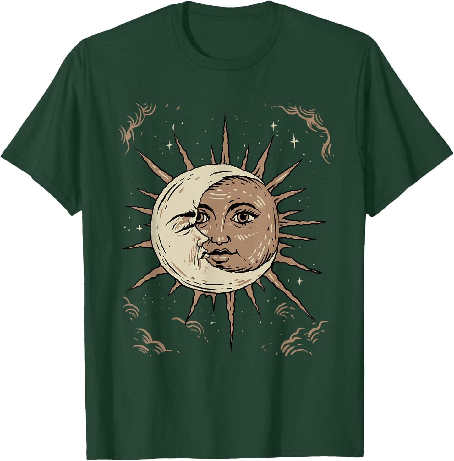 Sun and Moon Shirt Celestial Tarot Dark Academia Aesthetic T-Shirt - T-Shirt | Forest