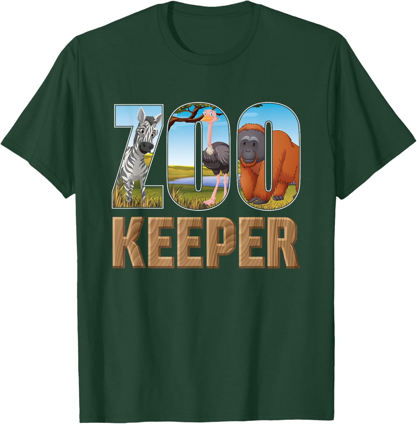 Zookeeper Costume African Savanna Zoo Keeper Animals Lover T-Shirt - T-Shirt | Forest