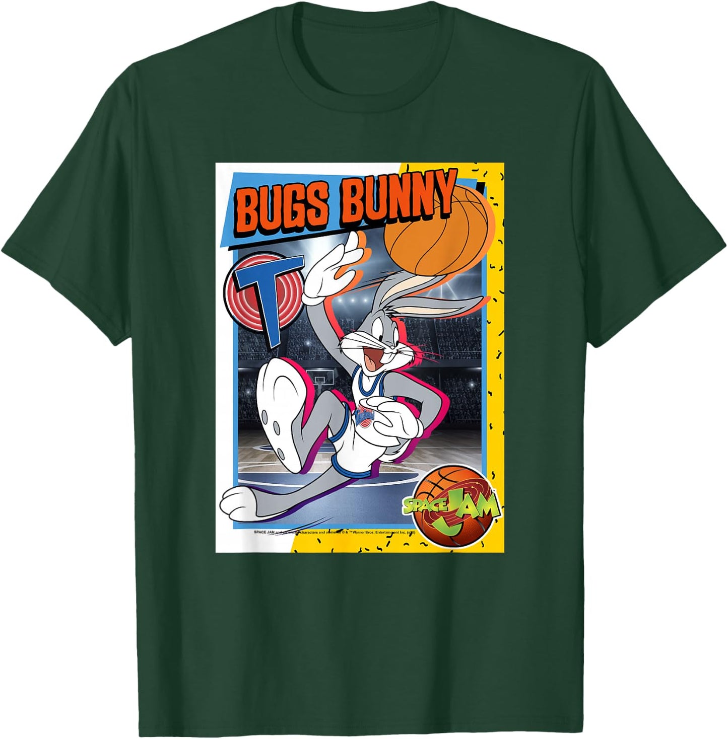 Space Jam Classic Bugs Bunny Basketball Card T-Shirt - T-Shirt | Forest