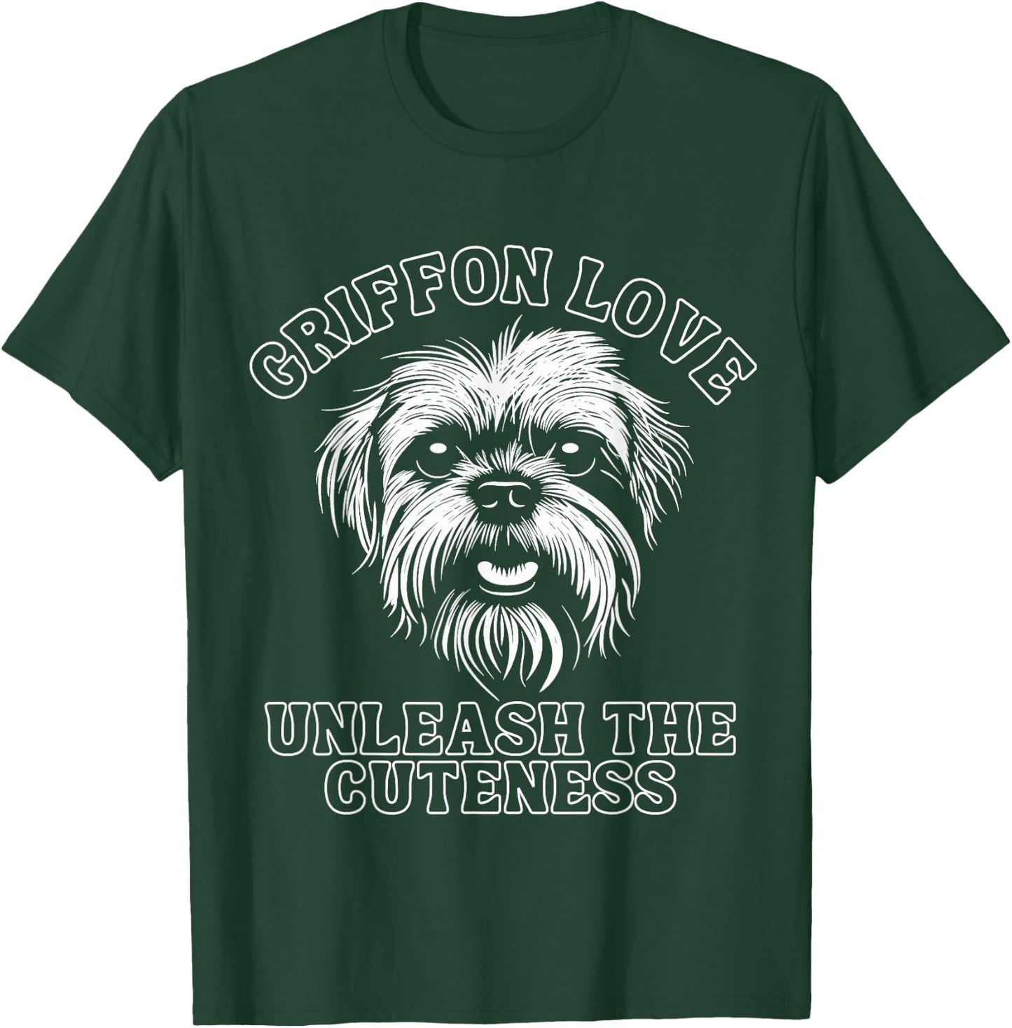 Vintage Funny Cute Brussels Griffon | Pocket Dog Lover T-Shirt - T-Shirt | Forest