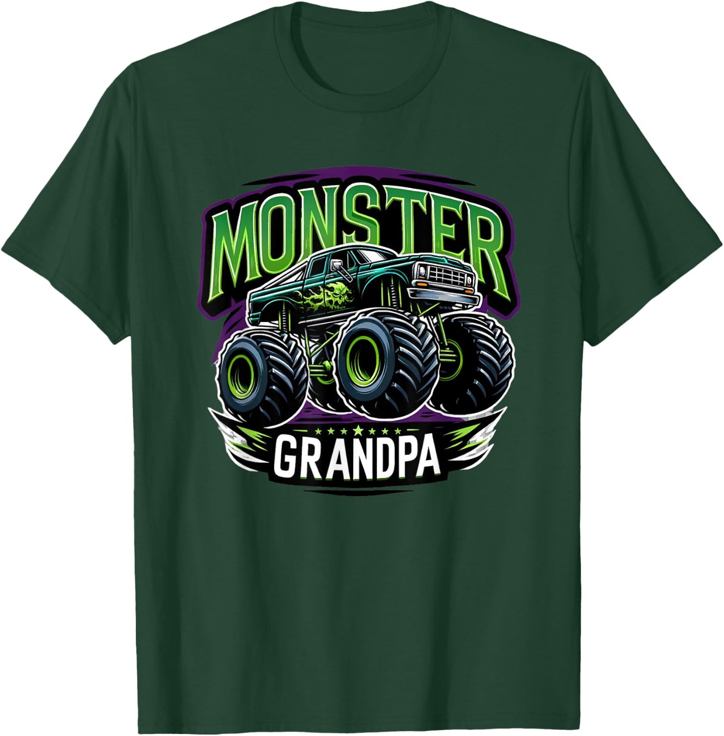 Monster Truck Race Racer Driver Grandpa Father's Day T-Shirt - T-Shirt | Forest