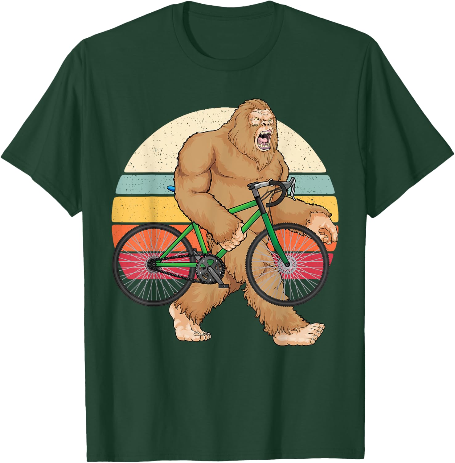 Bigfoot Bike Mountain Bike Bigfoot MTB Biking Cycling Biker T-Shirt - T-Shirt | Forest