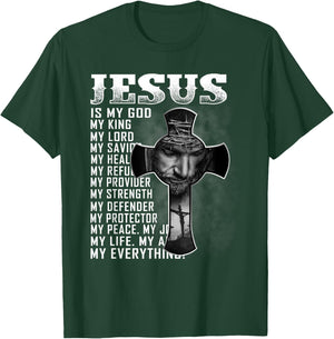 Jesus Is My God My King My Lord My Savior Christian T-Shirt - T-Shirt | Forest