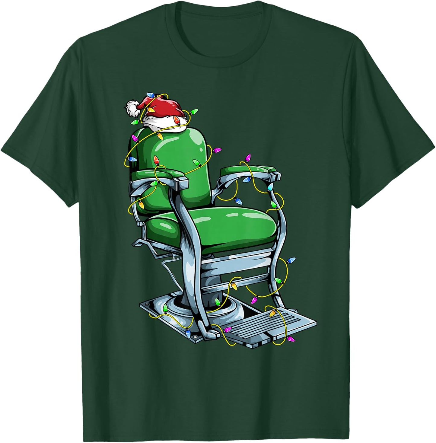 Barbershop Santa Theme Design For Xmas | Barber Christmas T-Shirt - T-Shirt | Forest
