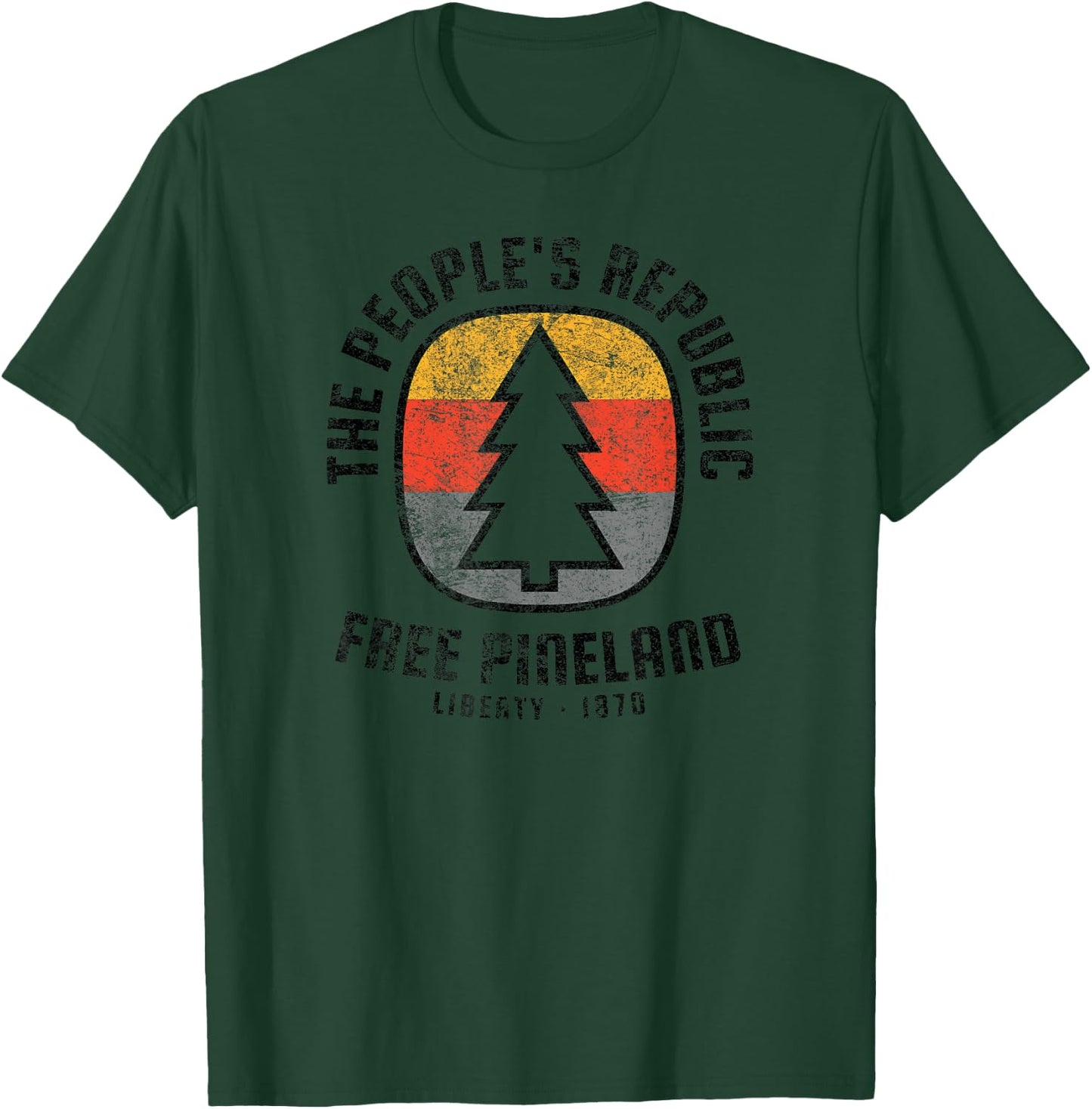American Marauder: Free Pineland Retro Camping Badge T-Shirt - T-Shirt | Forest