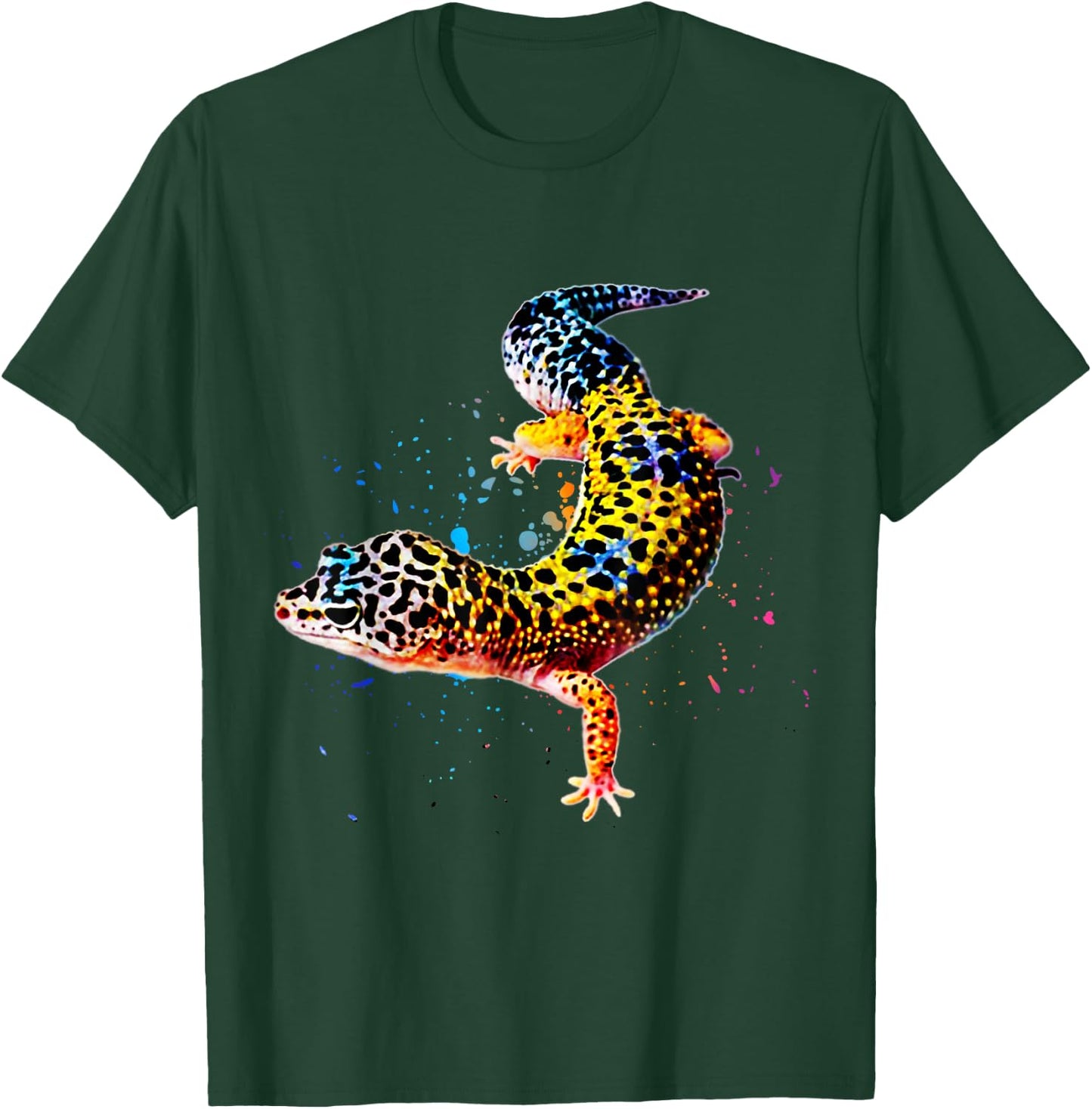 Leopard Gecko Watercolor Reptile Keeper Gecko Fan T-Shirt - T-Shirt | Forest