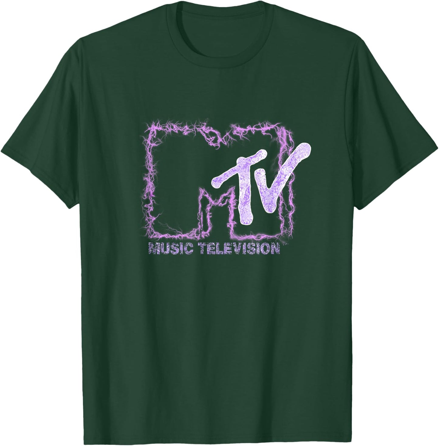 Mademark x MTV - The official MTV Logo with purple electric flashes T-Shirt - T-Shirt | Forest