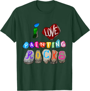 Funny I Love Painting Rocks Gift Cool Painter Men Women Kids T-Shirt - T-Shirt | Forest