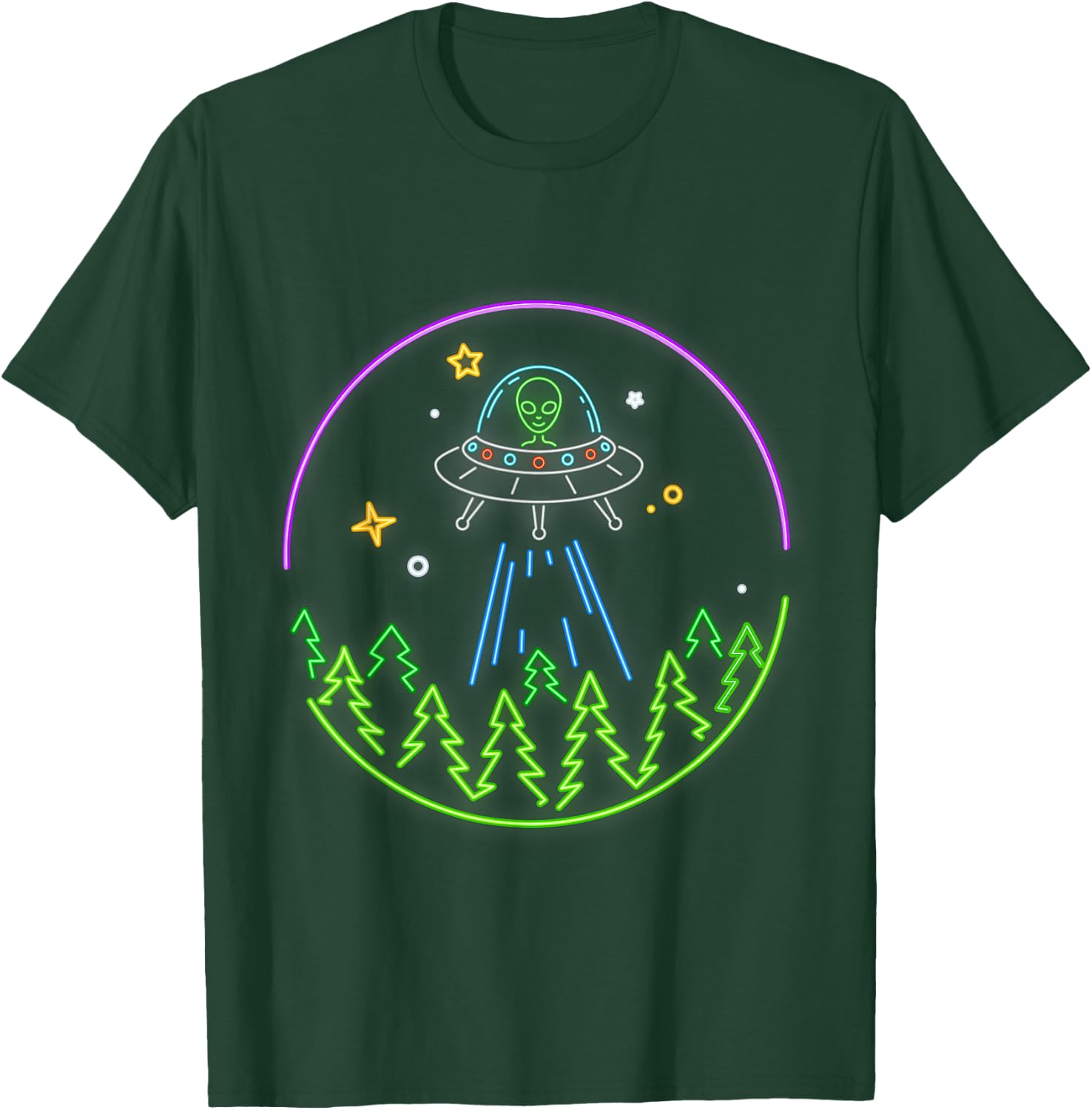 Alien Funny UFO Space Rave Alien Lovers T-Shirt - T-Shirt | Forest