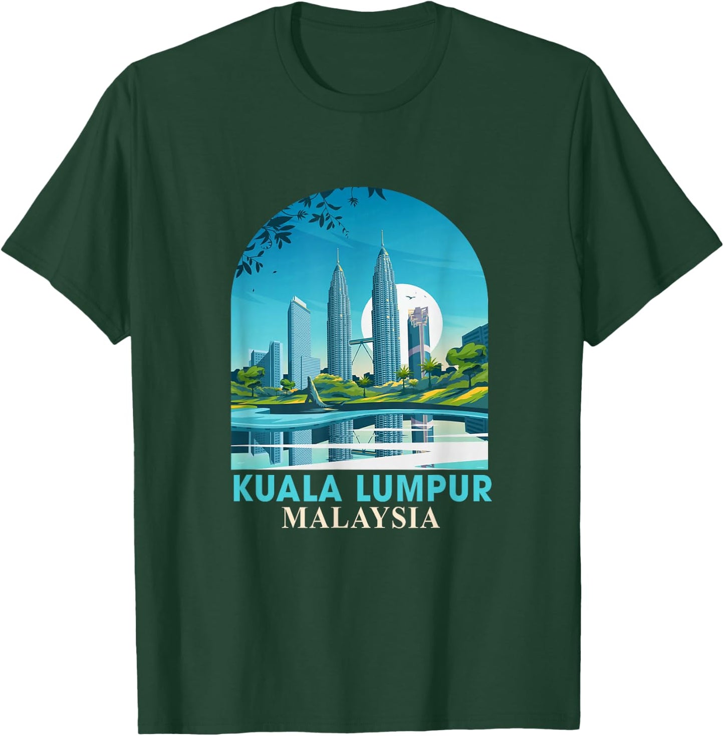 Kuala Lumpur Malaysia Travel Petronas Twin Towers Traveling T-Shirt - T-Shirt | Forest