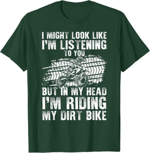 Funny Dirt Bike Art Women Dirtbike Motorcycle Riding T-Shirt - T-Shirt | Forest