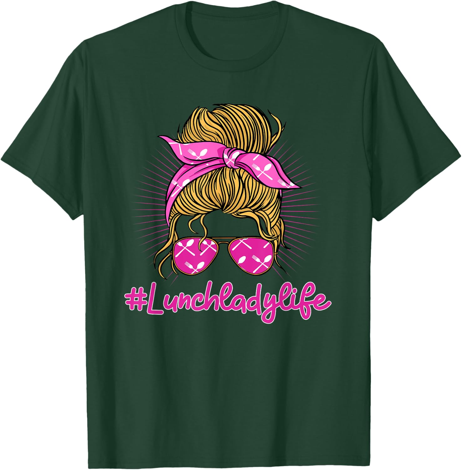 Lunch Lady Life School Food Service Worker Cafeteria Crew T-Shirt - T-Shirt | Forest