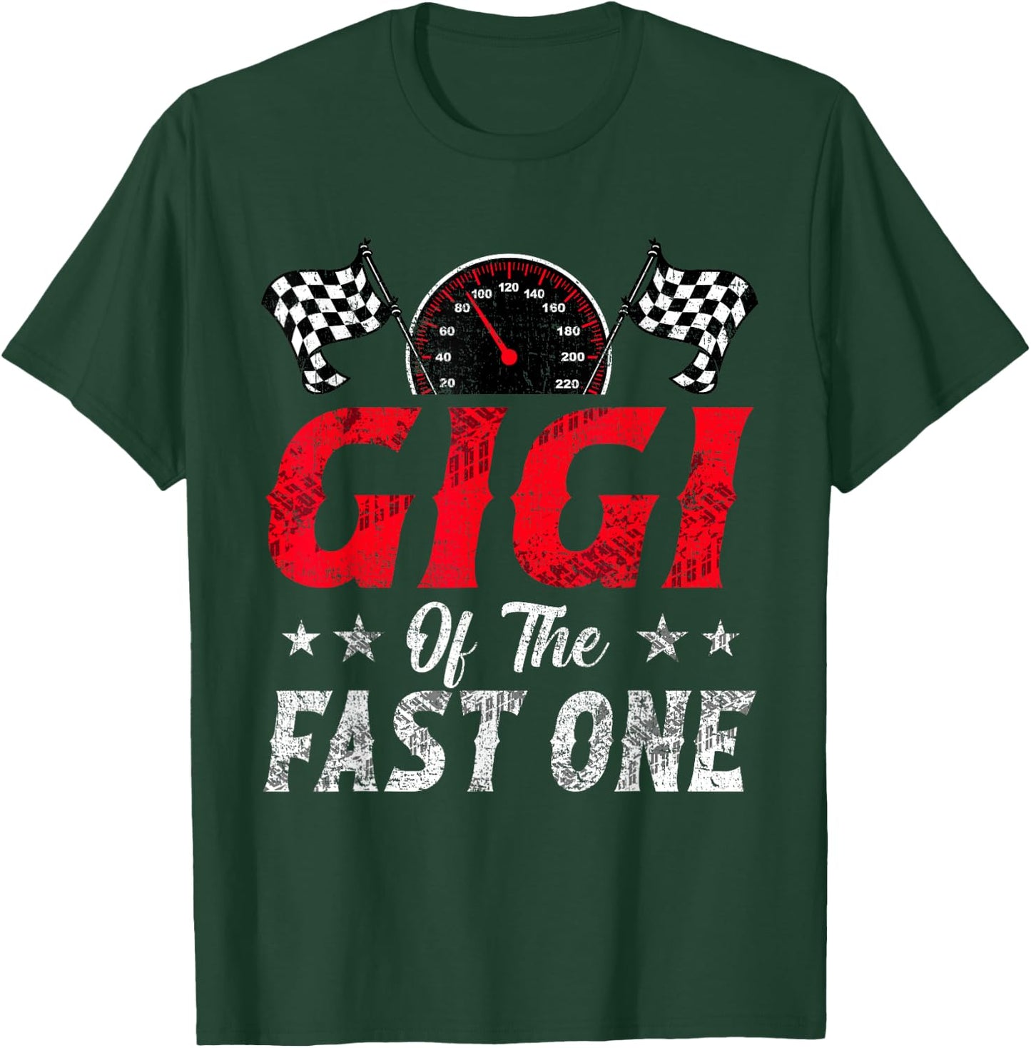 Gigi Of The Fast One 1st Birthday Racing Car Family T-Shirt - T-Shirt | Forest
