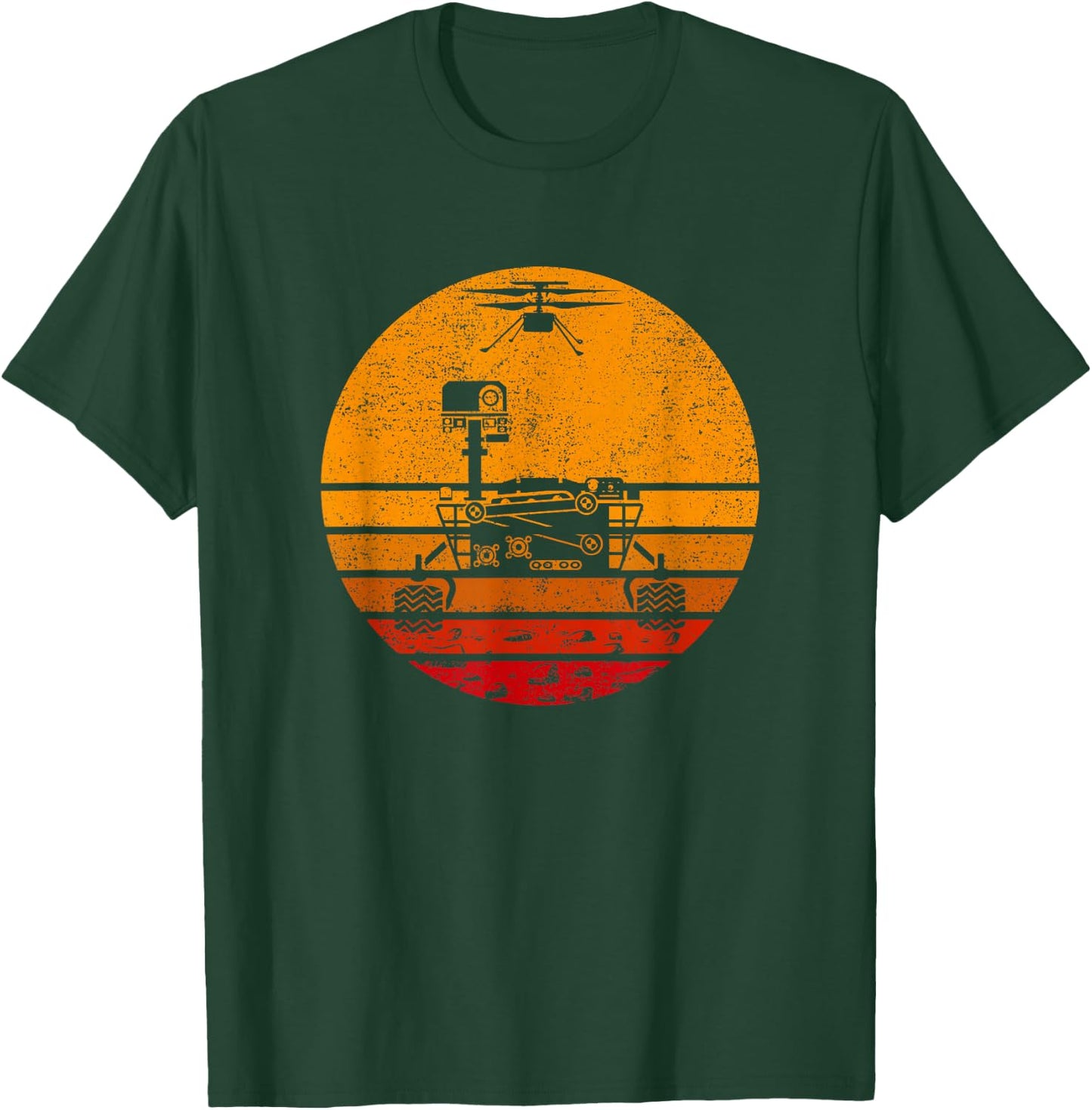 Retro Mars Rover 2021 - NASA Vintage Mars Landing T-Shirt - T-Shirt | Forest