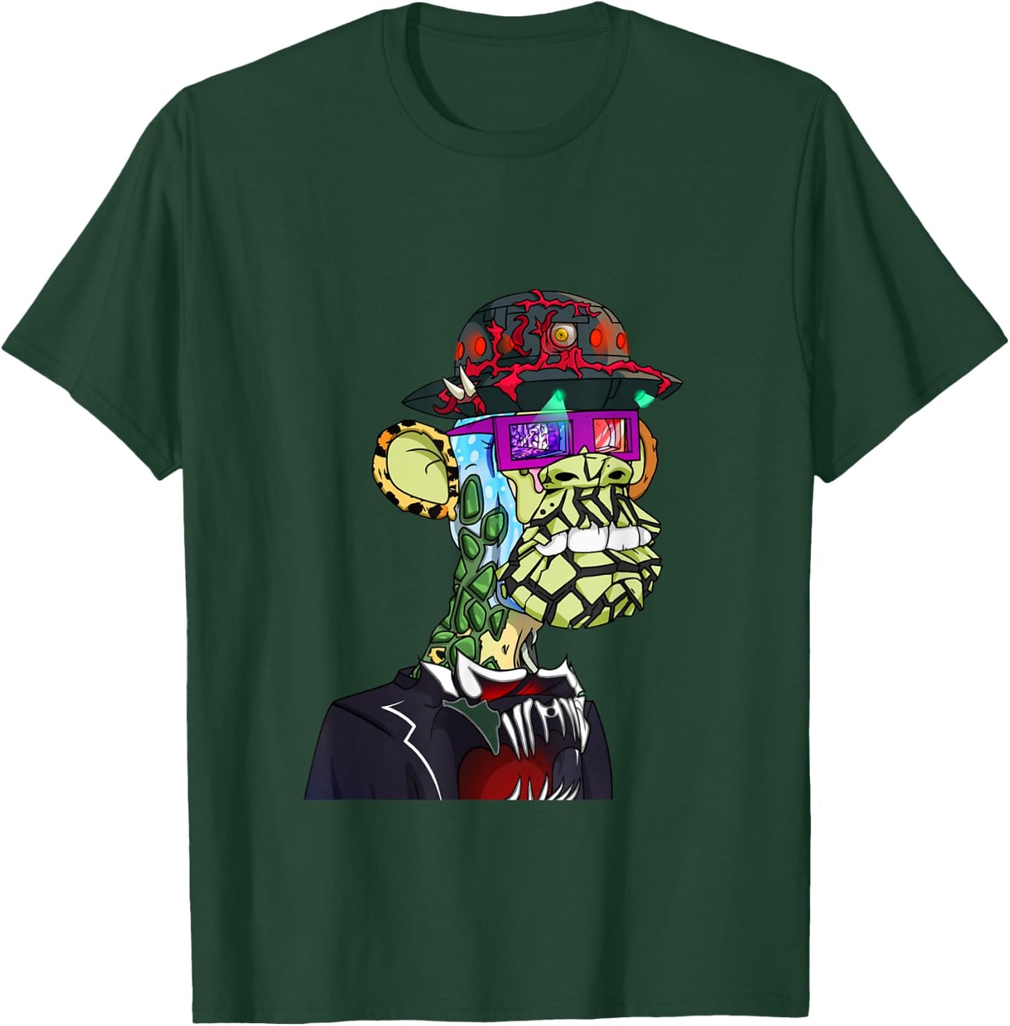 MAYC #24408 Funny Glasses APE NFT T-Shirt - T-Shirt | Forest