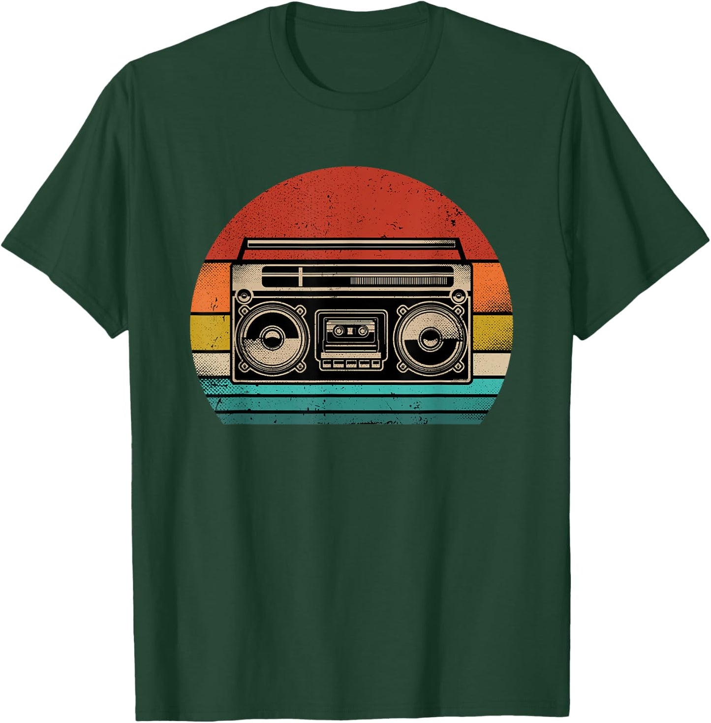 Retro Boombox Cassette Player Radio 80s Music Vintage Style T-Shirt - T-Shirt | Forest