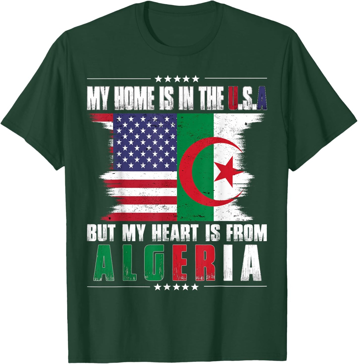 American Grown Patriot Algerian American from Algeria T-Shirt - T-Shirt | Forest