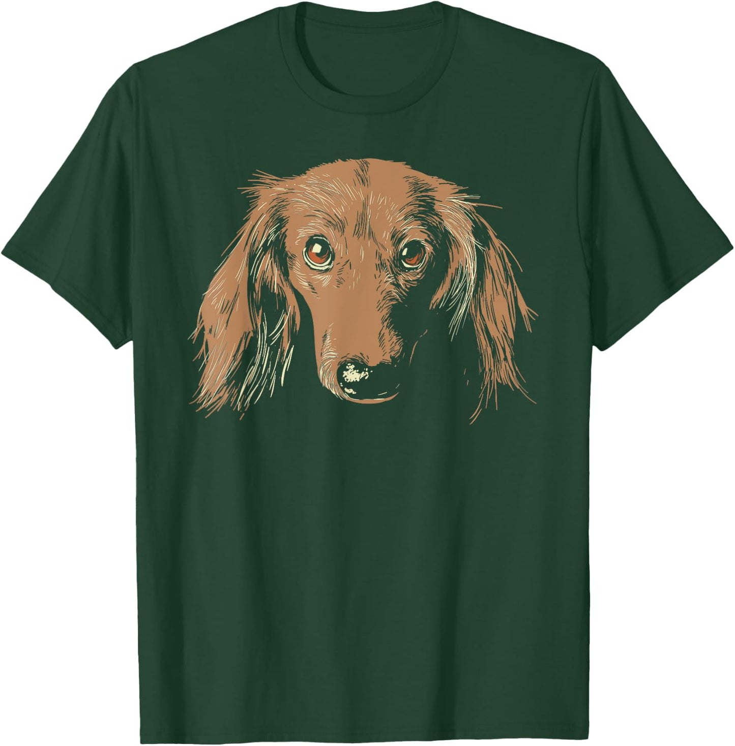 Dachshund dog portrait dachshund head wiener T-Shirt - T-Shirt | Forest