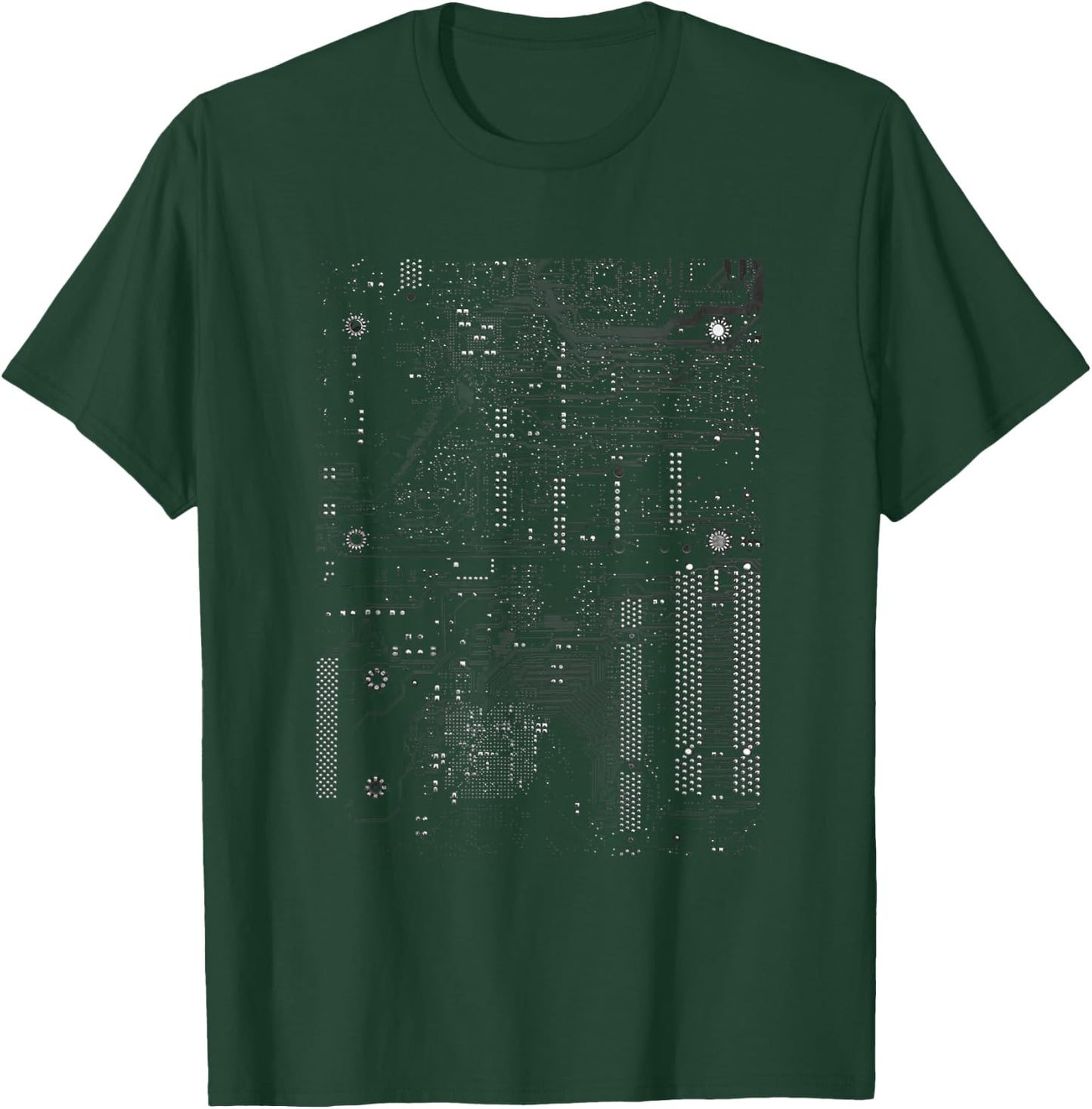 Motherboard Microchip Circuit Black IT Computer Background T-Shirt - T-Shirt | Forest