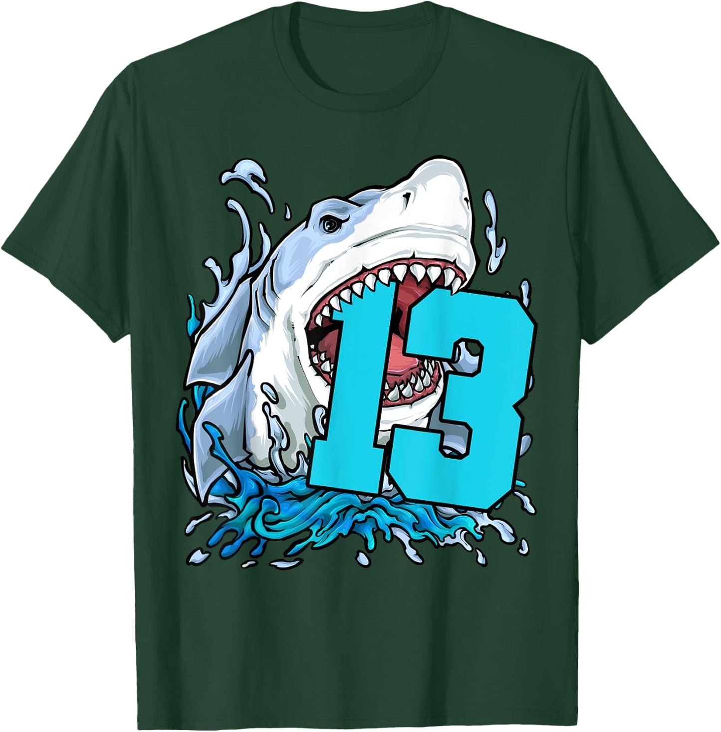 Shark Lover 13th Birthday T-Shirt - T-Shirt | Forest