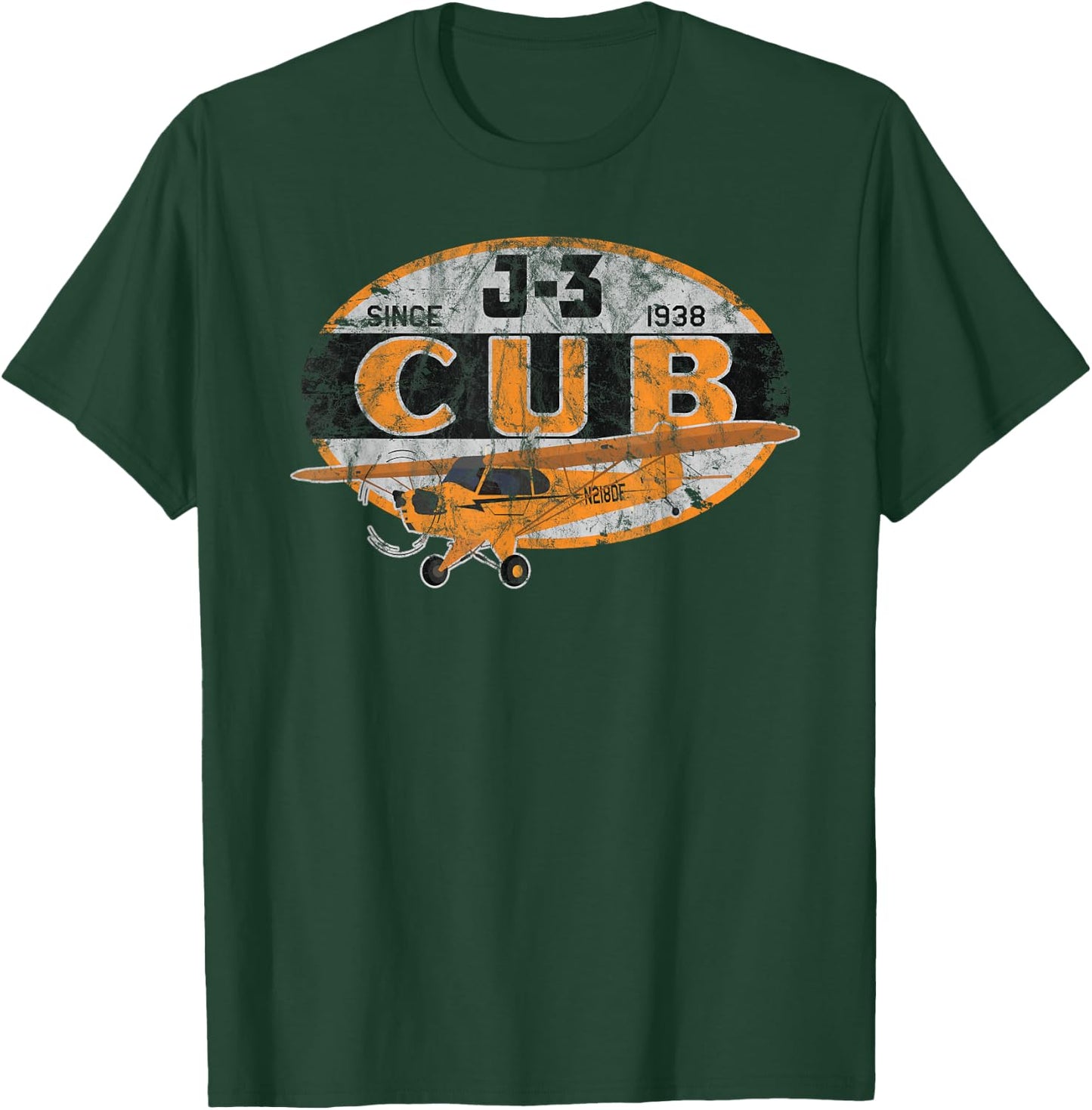 J-3 Cub "Since 1938" Classic Airplane Vintage Pilot T-Shirt - T-Shirt | Forest