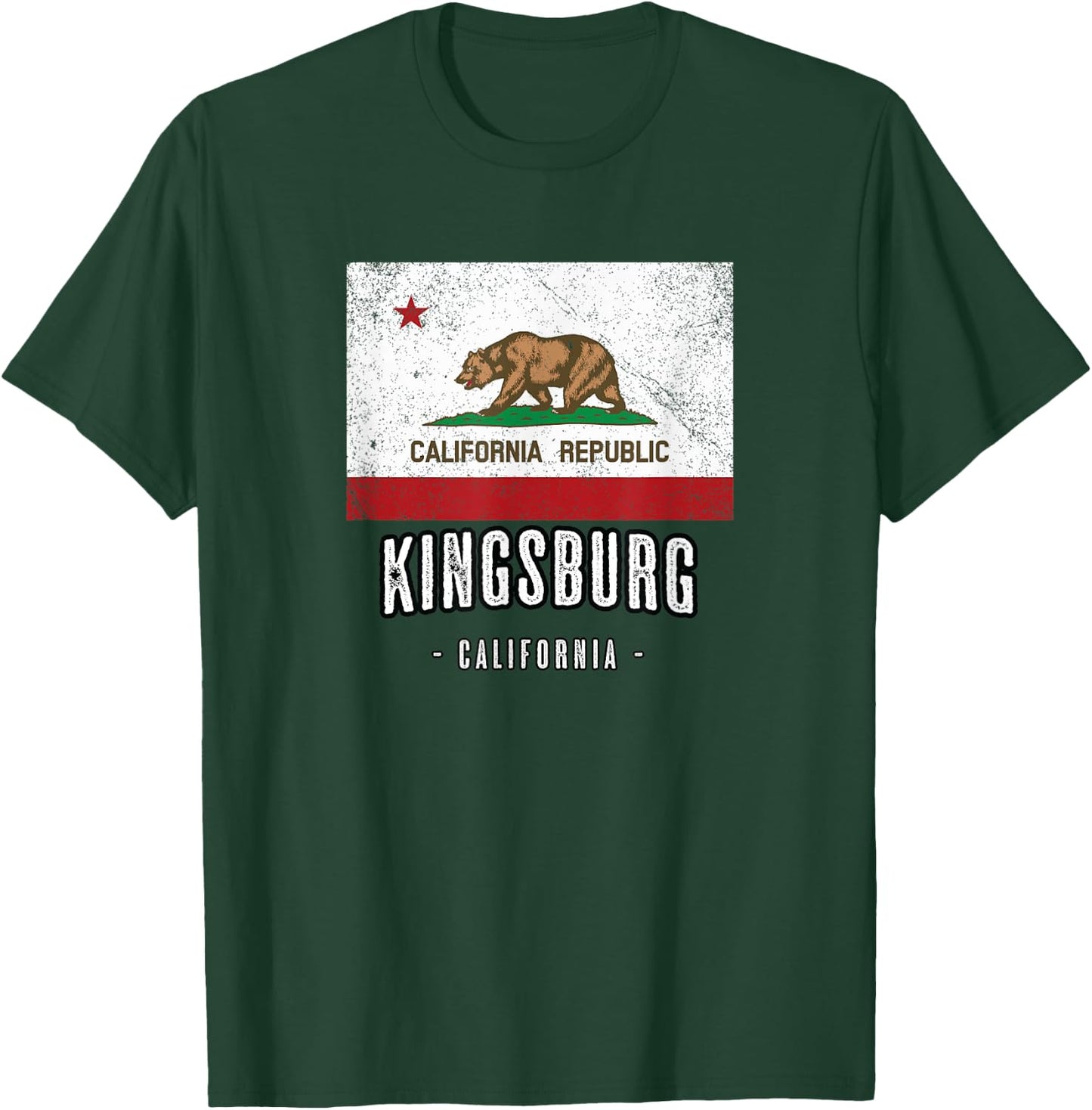 KINGSBURG - California | Cali City Souvenir - CA Flag T-Shirt - T-Shirt | Forest