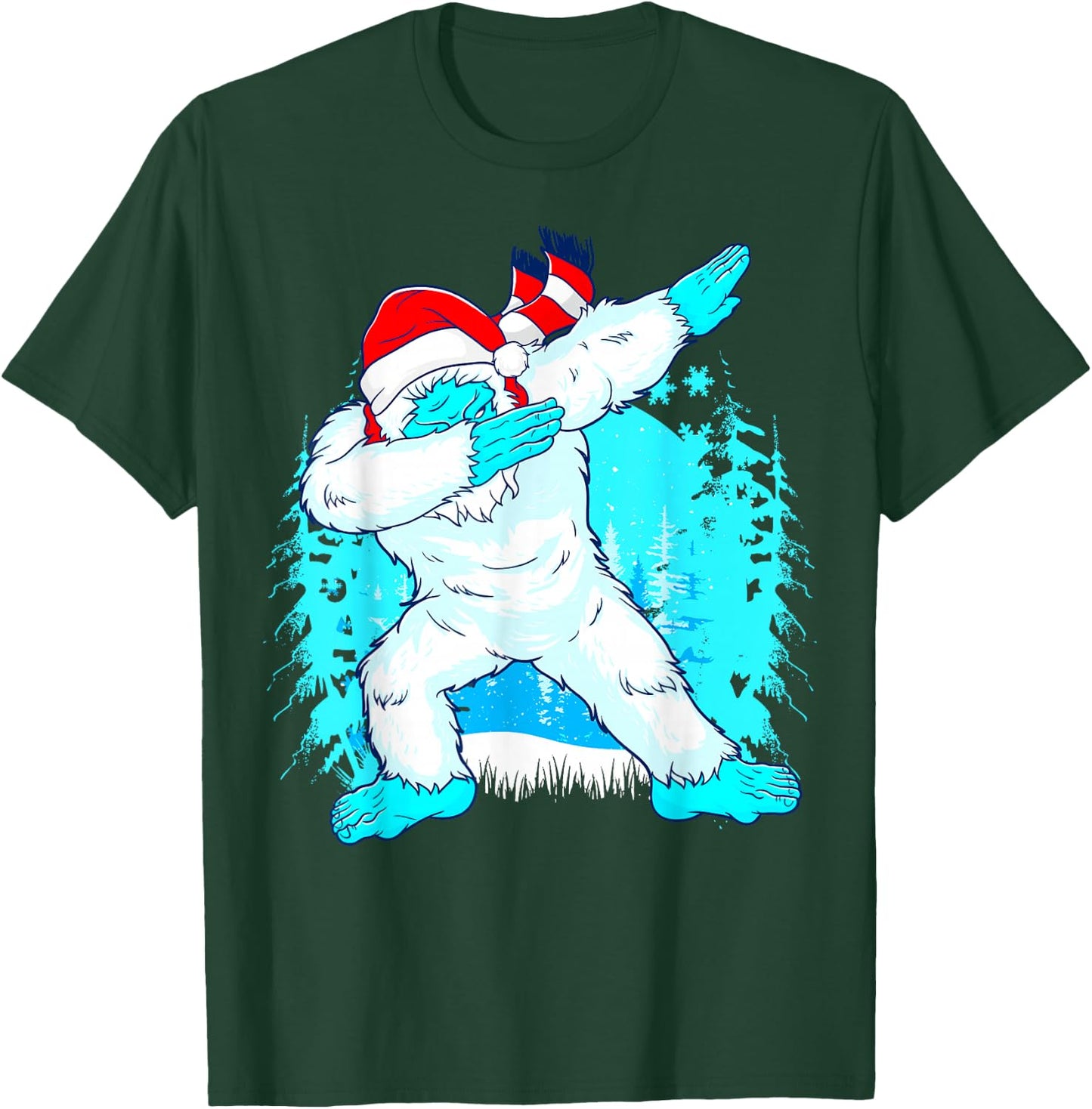 Christmas Dabbing Yeti Abominable Snowman Squatch Kids Boys T-Shirt - T-Shirt | Forest
